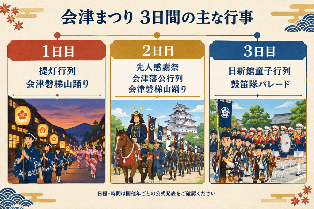 会津まつり3日間の主な行事
